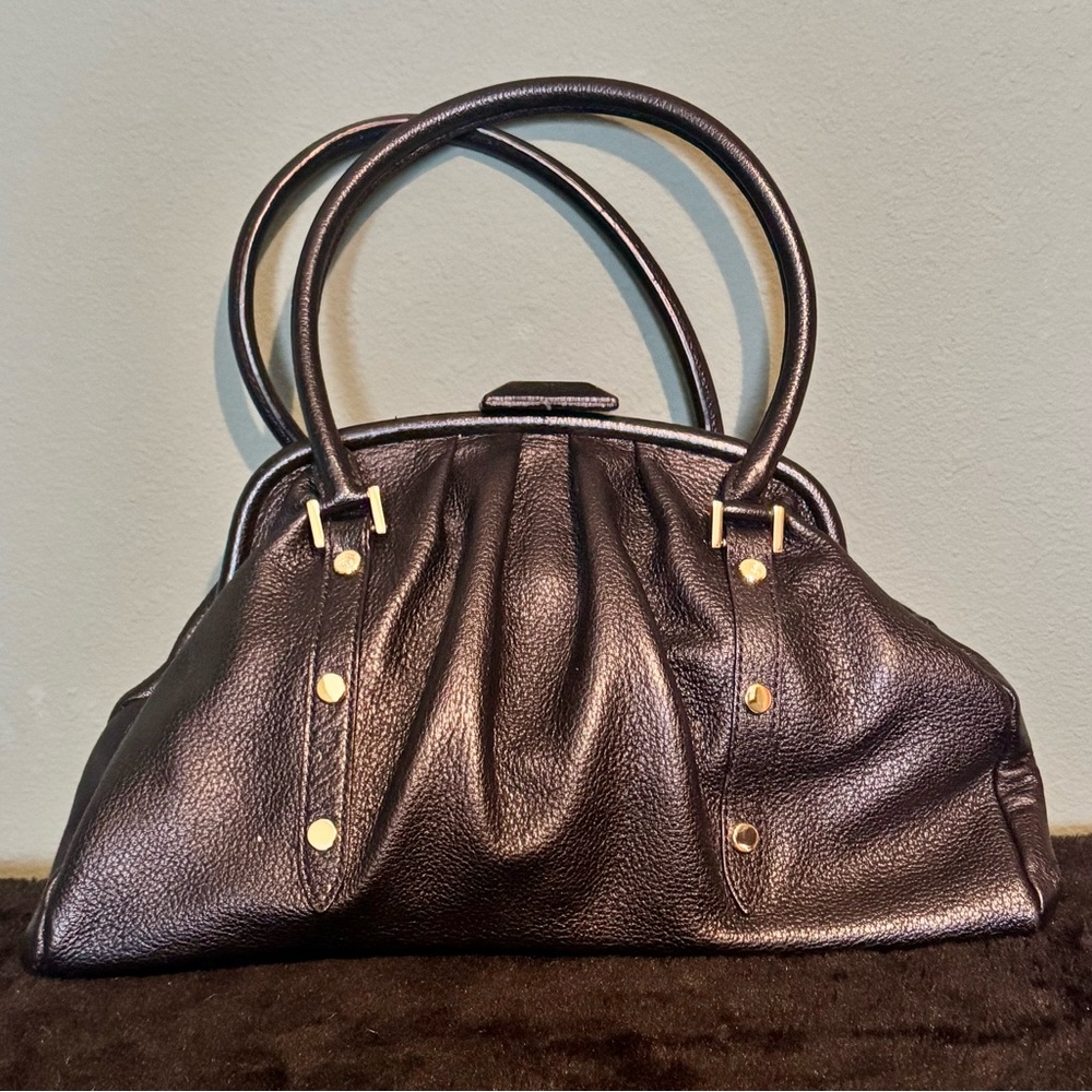 Brooks Brothers Elegant Black Leather Handbag